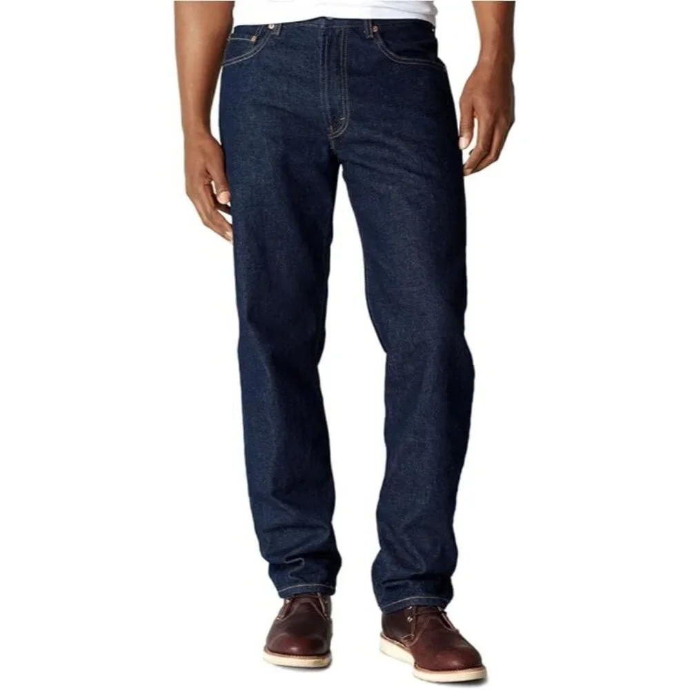 Levis Jeans Mens 54x28 Blue Big & Tall 550 Tapered Leg Relaxed Fit Dark Wash NWT